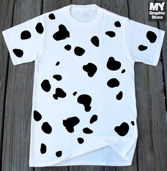 Dalmatian Print T Shirt Animal Dalmatian Dog Print Shirt Dalmation Shirt  Dalmatian Costume Dalmation Party T Shirt Halloween Dog Costume 