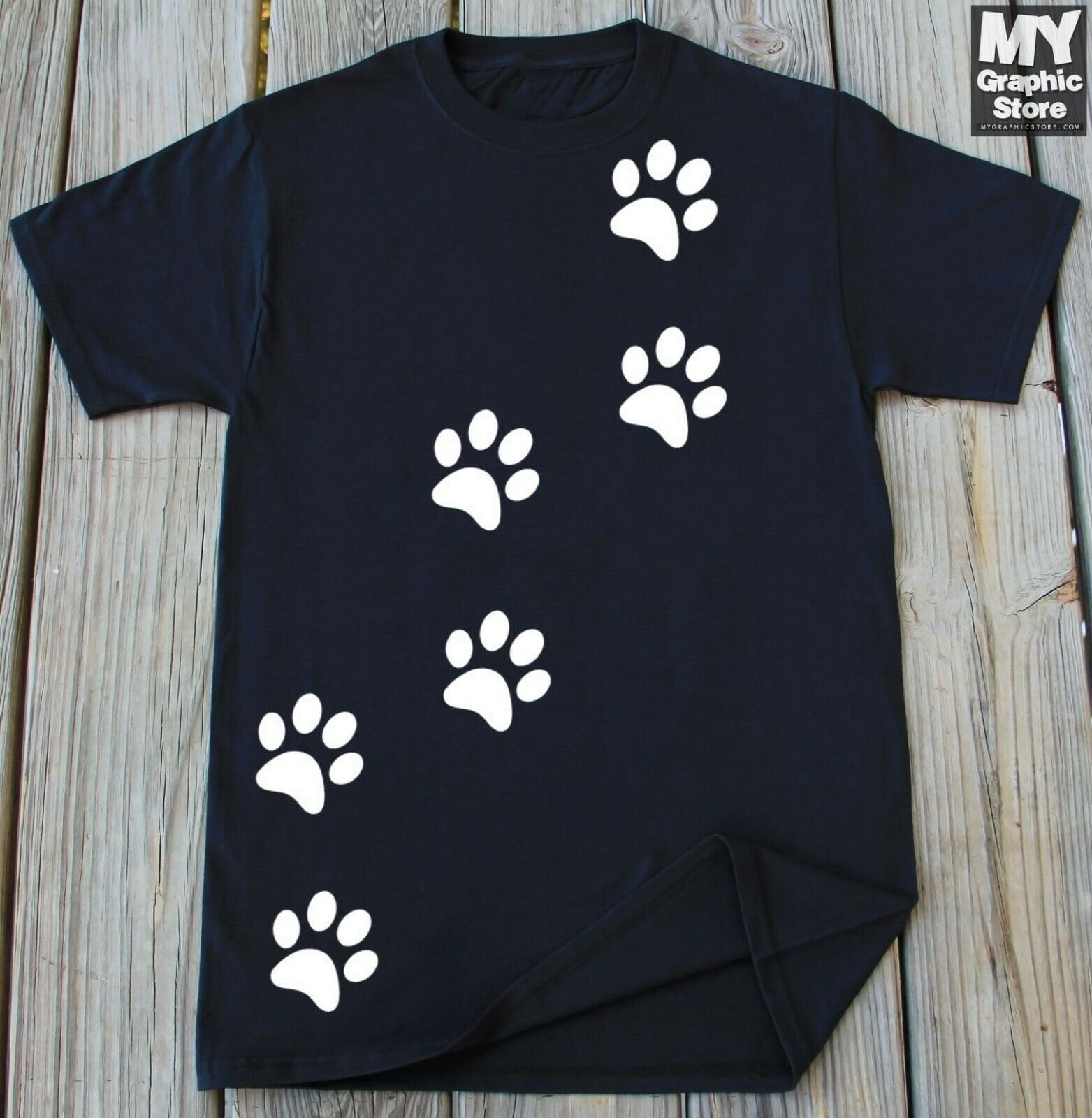 Print T-shirt Dog Cat Paw Print Tee Animal Lover Shirt - Etsy