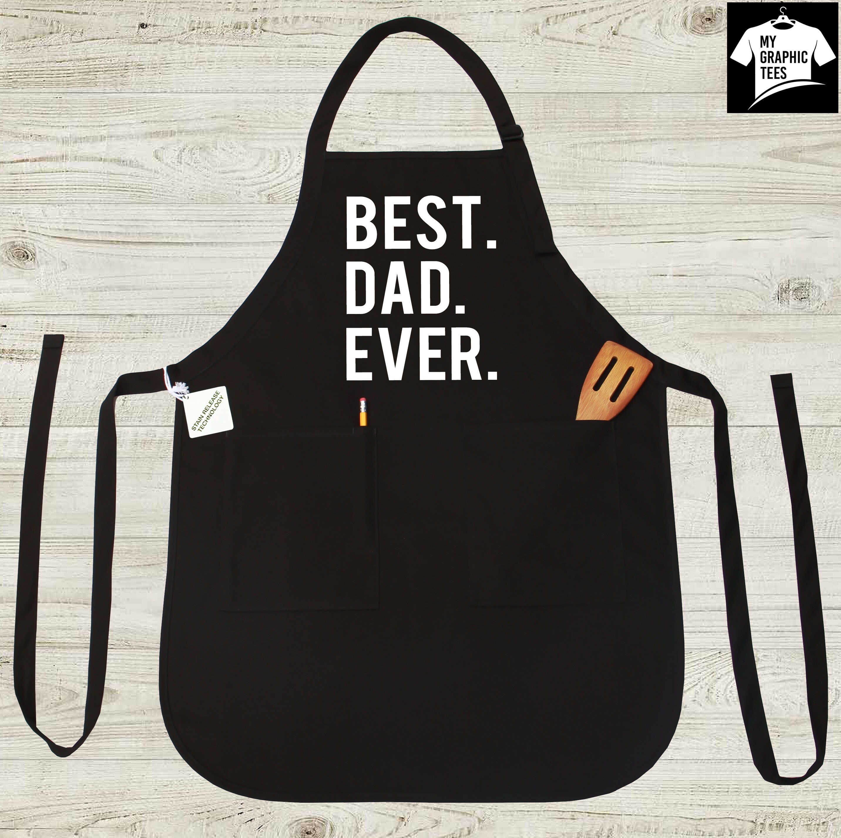Delantal Cocina Bbq Papa Delantal Para Papá - Regalo Día Del Padre Con Mensaje Súper Héroe | HappyMots Con Tarjeta Regalo Padre