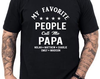 Custom Papa Shirt, Papa Gifts, Personalized Papa Grandkids Names Shirt, Gifts for Papa, Papa Gift, Customized Papa Gift