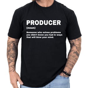 Regalo para productor, camiseta con la definición de productor, regalo para productor, regalos para productor