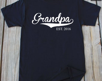 Grandpa shirt Grandfather gift Grandpa EST. 2016 T-Shirt Gift For Grandpa New Grandpa Est 2016 Customized Shirt Fathers day grandpa shirt
