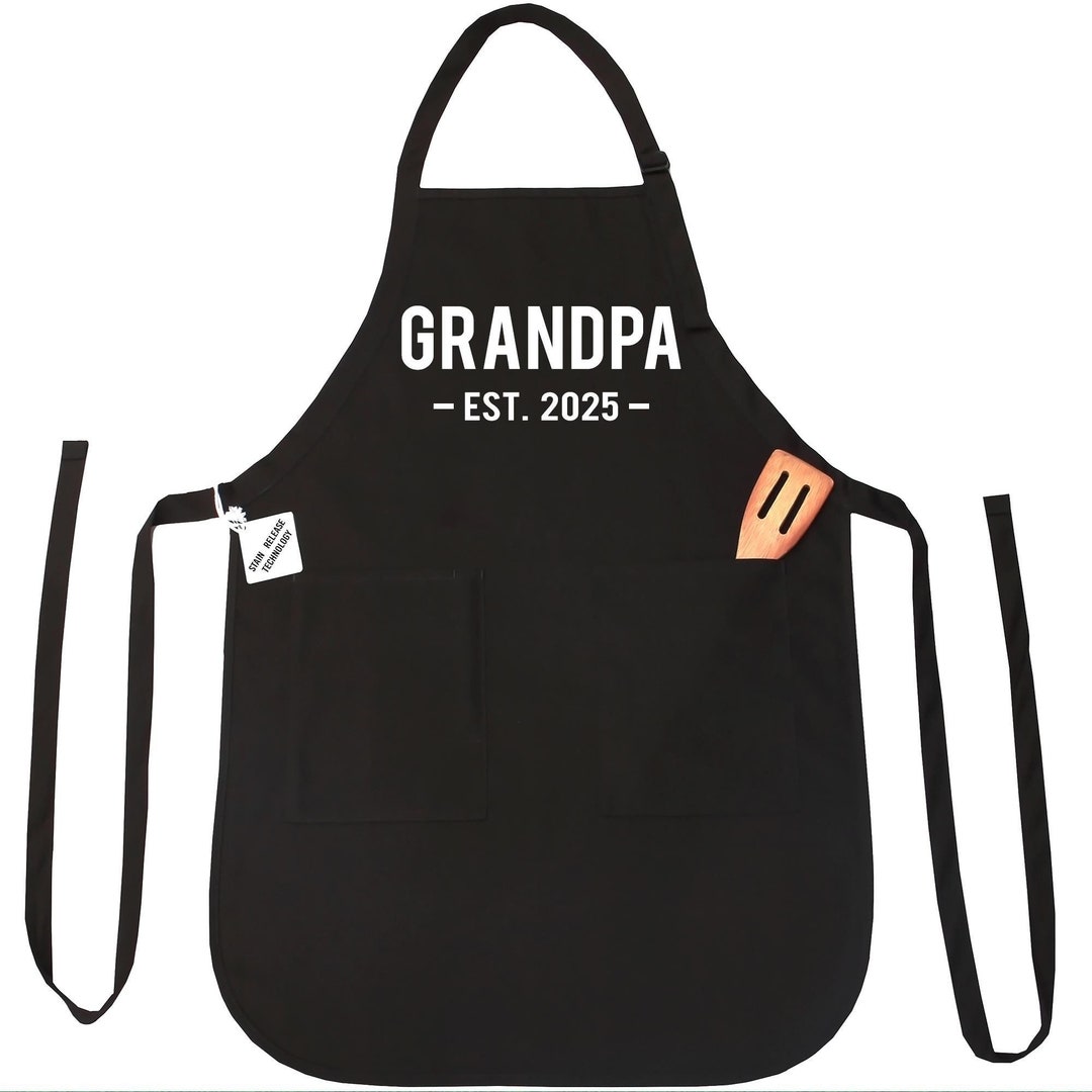 COWEB Grandpa Apron - Waterproof Adjustable Bib Apron For Cooking, Grilling, BBQ, 30x23 Inch (Black) - View #7