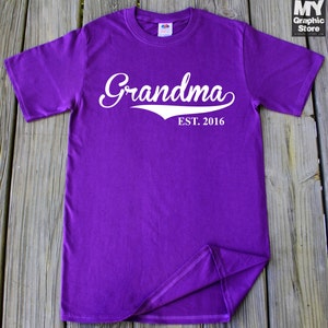 Grandma Gift Shirt Grandma Est 2016 T-Shirt Gift For Grandma Mothers Day Gift T-Shirt Grandma Customized shirt New Grandma Gift Grandma Tee image 5