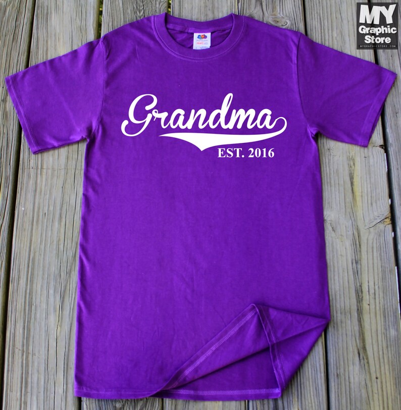 Grandma Gift Shirt Grandma Est 2016 T-Shirt Gift For Grandma Mothers Day Gift T-Shirt Grandma Customized shirt New Grandma Gift Grandma Tee image 5