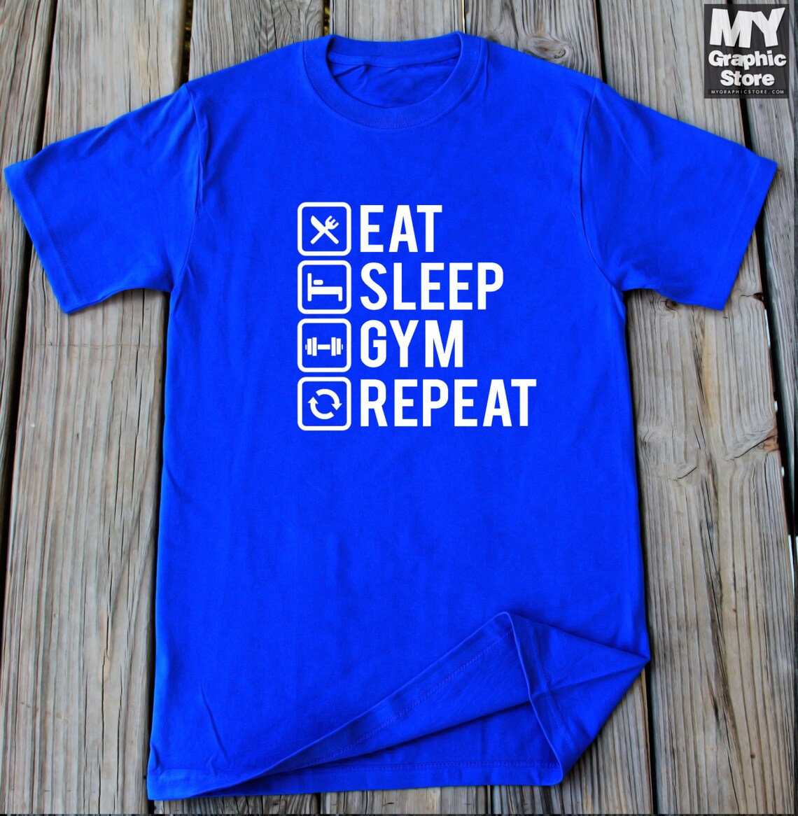 Gym T Shirt Eat Sleep Gym Repeat Shirt Gym Tshirt Workout Etsy