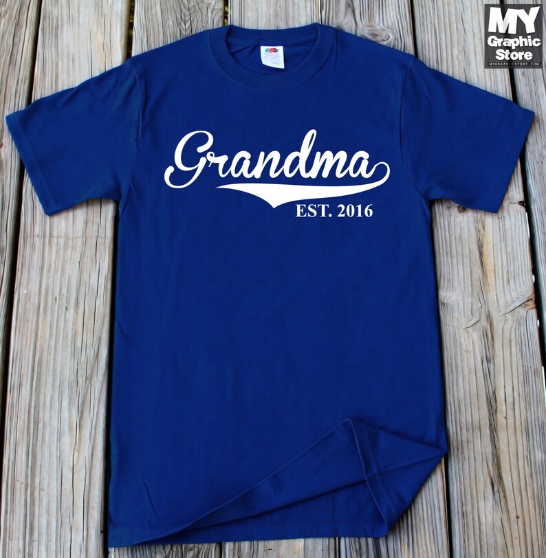 Grandma Gift Shirt Grandma Est 2016 T-Shirt Gift For Grandma Mothers Day Gift T-Shirt Grandma Customized shirt New Grandma Gift Grandma Tee image 3