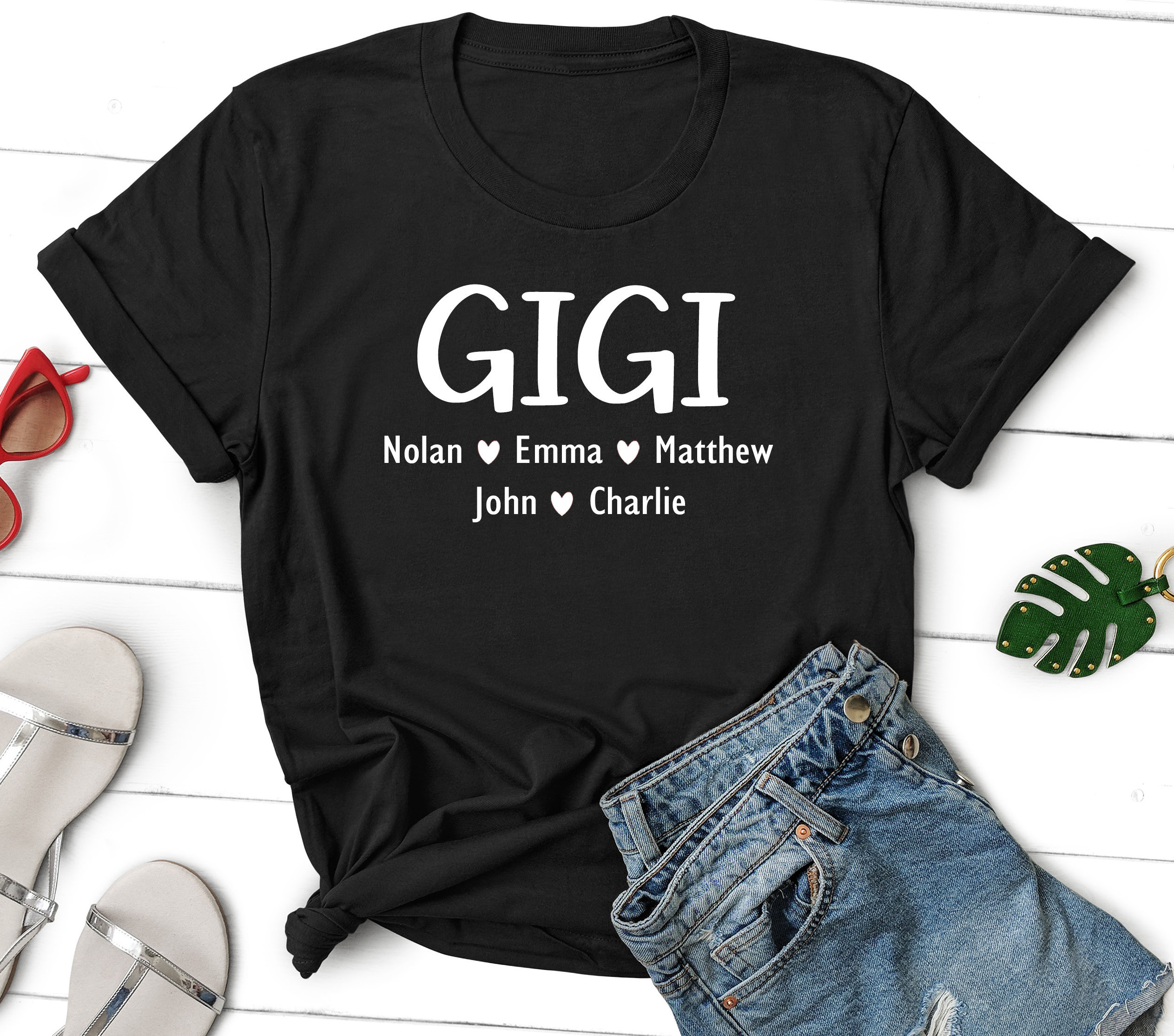 Personalized Gigi Shirt With Grandkids Names Gigi Shirt Gigi Etsy UK
