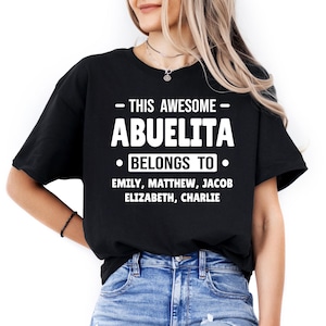 Custom Abuelita Shirt with grandkids names, Personalized Mothers Day Abuelita T Shirt, Gift for Abuelita, Customized Spanish Grandma Gift