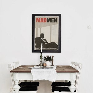 Mad Men TV Show ispirato poster grande, Don Draper, poster minimalista stampabile, arredamento scandinavo di metà secolo, download digitale immagine 7