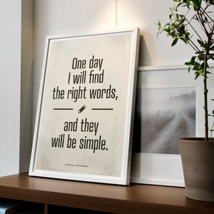 Jack Kerouac Right Words Poster cita literaria mediana, Regalo literario, Regalo escritor, Decoracion Hipster, Descarga inmediata imagen 3