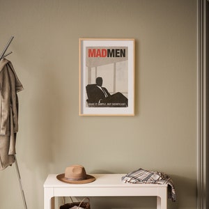 Mad Men TV Show ispirato poster grande, Don Draper, poster minimalista stampabile, arredamento scandinavo di metà secolo, download digitale immagine 8