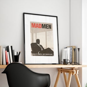 Mad Men TV Show Inspired Poster Large, Don Draper, Printable Minimalist Poster, Scandinavian Mid Century Decor, Digital Download image 9