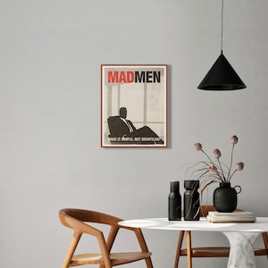 Mad Men TV Show inspiré affiche grande, Don Draper, affiche minimaliste imprimable, décor scandinave du milieu du siècle, téléchargement numérique image 3