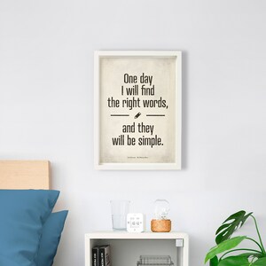 Jack Kerouac Right Words Medium Literature Quote Poster, Literary Gift, Writer Gift, Writing Decor, Hipster Decor, Instant Download image 4