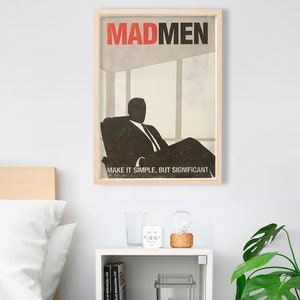 Mad Men TV Show Inspired Poster Large, Don Draper, Printable Minimalist Poster, Scandinavian Mid Century Decor, Digital Download image 4