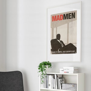 Mad Men TV Show ispirato poster grande, Don Draper, poster minimalista stampabile, arredamento scandinavo di metà secolo, download digitale immagine 6