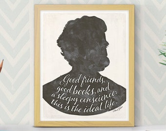 Mark Twain "Books" - kleines literarisches Zitat Print, Leseposter, Bücherwurm Geschenk, Bücherwurm, Bibliophile, Klassenzimmer Dekor, Instant Download
