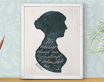 Jane Austen Pride and Prejudice - Literary Quote Print Small, Feminist Poster, Love Quote Printable, Book Lover Gift, Instant Download