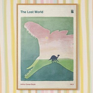 Conan Doyle The Lost World Printable Book Cover Poster Large, Literary Art Print, Book Lover Gift, Bookish Decor, Kids Room