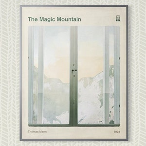 魔の山、トーマス・マン - 文学本の表紙ポスター媒体、文学アート、文学ギフト、読書家、愛書家、即時ダウンロード