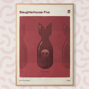 Kurt Vonnegut, Slaughterhouse-Five - Large Book Cover Poster, Literary Gift, Minimalist Poster, Sci Fi Art, Instant Download