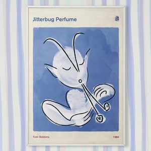 Jitterbug Perfume, Tom Robbins - Book Cover Poster Large, Literary Gift, Literature Art Print, Bookworm Decor, Bibliophile, Instant Download