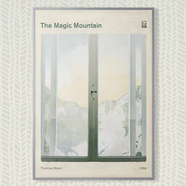 The Magic Mountain, Thomas Mann - Literary Book Cover Poster Large, Literature Art, Literary Gift, Bookworm, Bibliophile, Instant Download