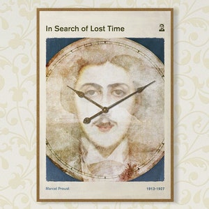 Proust's In Search of Lost Time Large Literary Book Cover Poster, Classic Literature, Bookish Gift, Modern Home Decor, Digital Download image 1