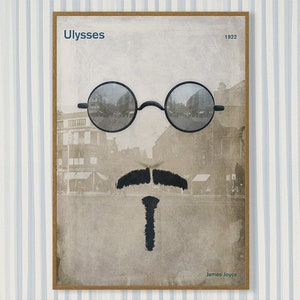 Ulysses, James Joyce - Large literary poster, literary gift, illustration poster, book cover prints, digital download