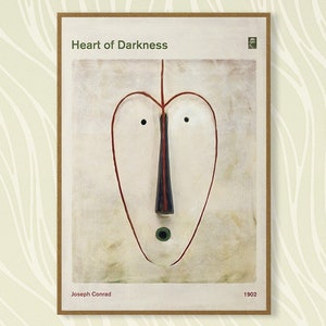 Heart of Darkness, Joseph Conrad - Book Cover Poster Large, Literary Gift, Literature Art, Bookworm, Bibliophile, Instant Download