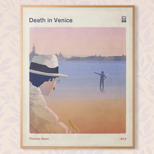 Death in Venice, Thomas Mann Book Cover Poster Medium, Bookish Gift, Literary Art Print, Bookworm, Book Lover Room Decor, Instant Download