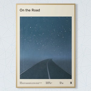Jack Kerouac &quot;On the Road&quot; - Large literary poster, literary gift, literary quote, book cover print, printable wall art, Instant Download