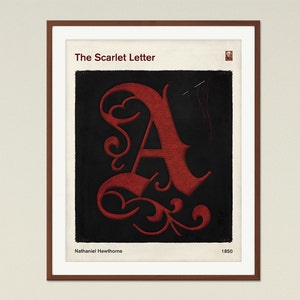 The Scarlet Letter - Medium Literary Book Cover Print, Bookish Gift, Classic Literature Poster, Modern Home Decor, Digital Download