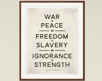 George Orwell "1984" - Medium Dystopian Sci Fi Quote Poster, Literature Art, Literary Gift, Modern Home Decor, Instant Download