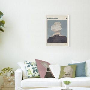 Wuthering Heights, Emily Brontë literaire afdrukbare poster groot, leesgrage gift, illustratie kunst aan de muur, boek minnaar decor, Instant Download afbeelding 3