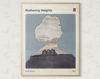 Emily Brontë "Cumbres Borrascosas" - Póster literario mediano, poster minimalista, ilustración, arte imprimible, descarga instantánea