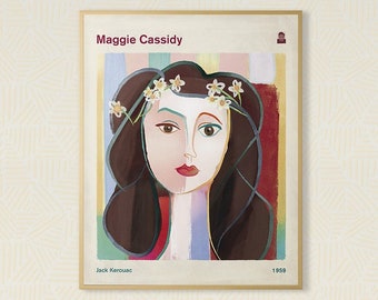 Jack Kerouac Maggie Cassidy, Literary Book Cover Art Poster Medium, Book Lover Gift, Bookish Room, Classroom Decor, Instant Download