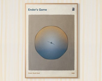 Ender's Game, Literary Book Cover Art Poster Large, Book Lover Gift, Movie Poster, Sci Fi Art, Bookish Room Decor, Instant Download