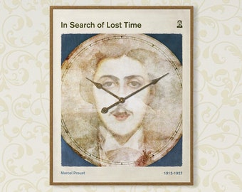Proust's In Search of Lost Time - Medium Literary Book Cover Poster, Classic Literature, Bookish Gift, Modern Home Decor, Digital Download