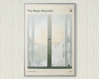 La Montagna Magica, Thomas Mann - Poster di copertina di libro letterario Grande, Arte della letteratura, Regalo letterario, Topo di biblioteca, Bibliofilo, Download istantaneo