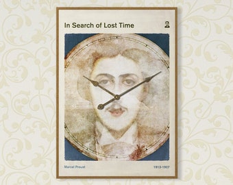 Proust's In Search of Lost Time - Large Literary Book Cover Poster, Classic Literature, Bookish Gift, Modern Home Decor, Digital Download