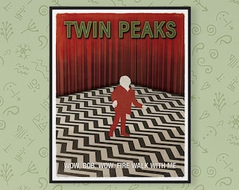 TV Show Inspired Medium Print, Twin Peaks Red Room, Minimalist Poster, Printable Wall Art, Modern Home Decor, Digital Download