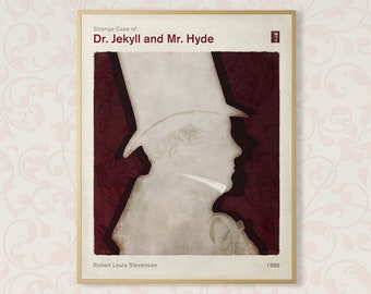 Dr. Jekyll and Mr. Hyde - Medium Minimalist Book Cover Poster, Literary Gift, Classic Literature, Bookworm, Bibliophile, Instant Download