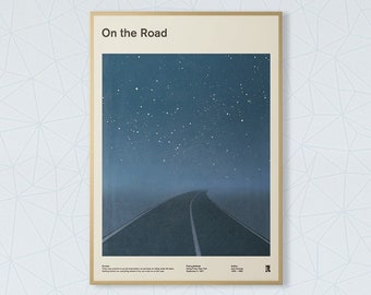 Jack Kerouac &quot;On the Road&quot; - Large literary poster, literary gift, literary quote, book cover print, printable wall art, Instant Download