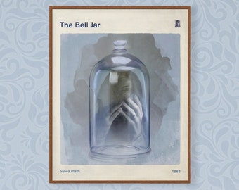 The Bell Jar, Sylvia Plath - Literarisches Buch Cover Poster Medium, Literatur Kunst, Literarisches Geschenk, Bücherwurm, Bibliophile, Instant Download