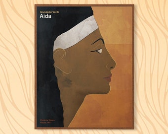 Opera Poster Medium, Verdi Aida, Opera Gift, Book Cover Print, Fine Art Poster, Modern Home Decor, Instant Download