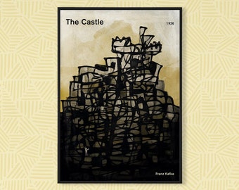 Franz Kafka The Castle, Literary Book Cover Poster Large, Bookish Gifts, Book Lover Room Decor, Bookworm, Bibliophile, Digital Download