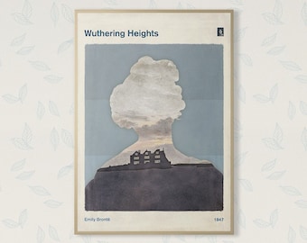 Emily Brontë "Cumbres Borrascosas" - Póster literario grande, poster minimalista, ilustración, arte imprimible, descarga digital instantánea