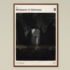 H. P. Lovecraft &quot;The Whisperer in Darkness&quot; - Large bookish art literary poster, literary gift, illustration poster, digital download